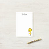 Post-it® caneton jaune mignon (Sur un bureau)