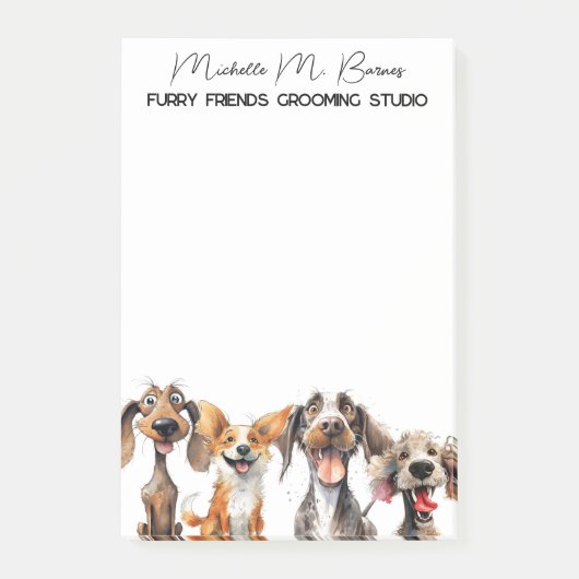 Post-it® Canine Chien Groomer Animaux de compagnie Services (Devant)