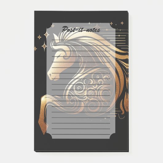 Post-it® Capricorne Zodiaque Cheval Or Astrologie (Devant)