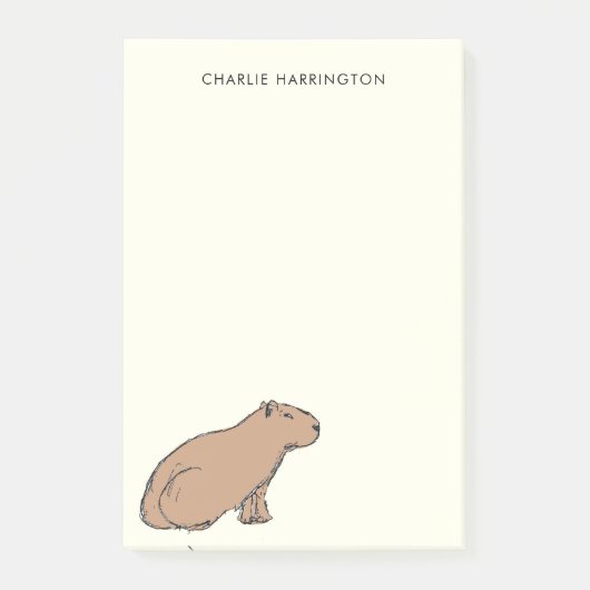 Post-it® Capybara Art original mignon animal à main (Devant)