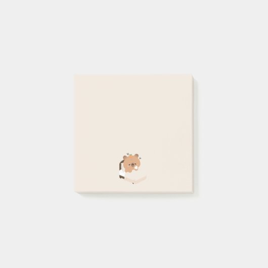Post-it® Capybara mignon et fatigué (Devant)
