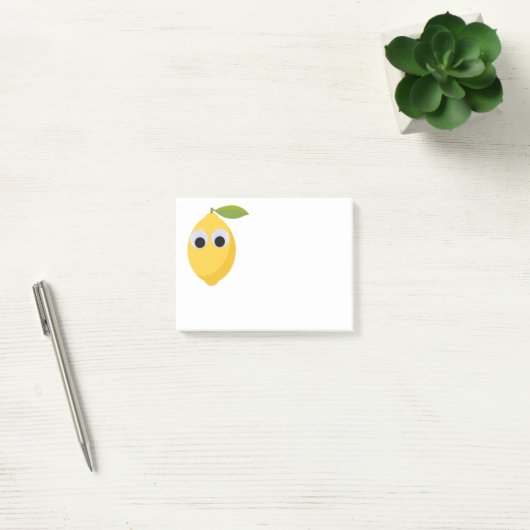 Post-it® Caractère citron mignon avec yeux googly (Bureau)