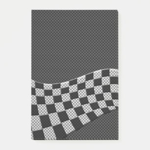 Post-it® Carbone Fiber Style Racing Drapeau Checkers Vague