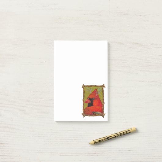Post-it® Cardinal et Cicada Post-it-note pad (Sur un bureau)