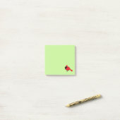 Post-it® Cardinal Rouge Cardinal Cardinal aux Fleurs (Sur un bureau)