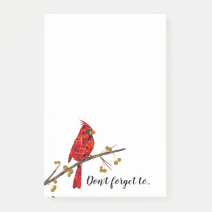 Post-it® Cardinal Rouge, l'oiseau de Noël