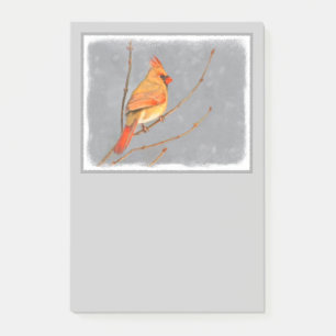 Post-it® Cardinal sur la peinture de branche - Art original