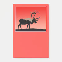 Caribou au coucher du soleil - Art original de la 