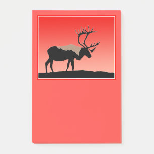 Post-it® Caribou au coucher du soleil - Art original de la