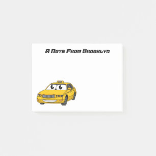 Post-it® Caricature amusante de taxi jaune mignon