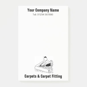Post-it® Caricature amusante d'un poseur de tapis au travai