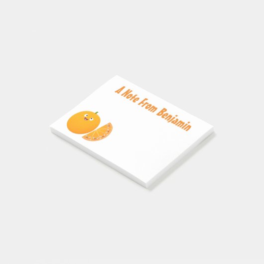 Post-it® Caricature d'agrumes d'orange (Incliné)