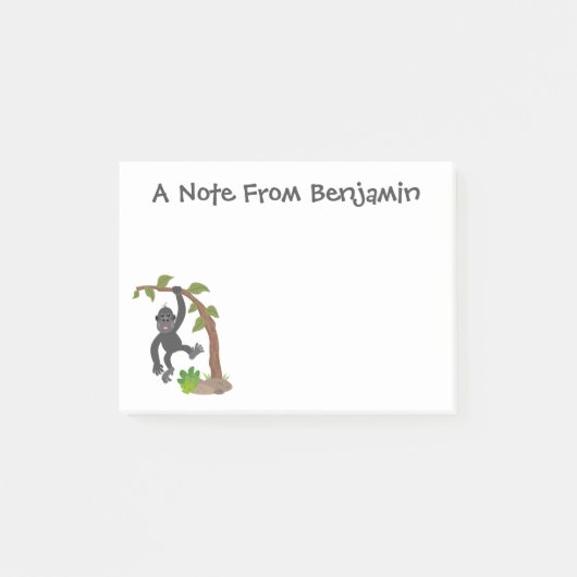 Post-it® Caricature de bébé gorille joyeux (Devant)