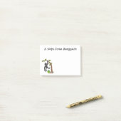 Post-it® Caricature de bébé gorille joyeux (Sur un bureau)