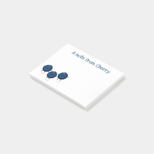 Post-it® Caricature de bleuets joyeux (Incliné)