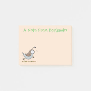Post-it® Caricature de caille californienne joli