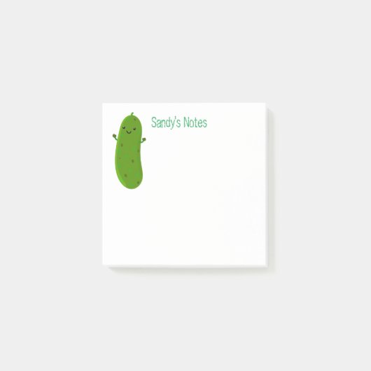Post-it® Caricature de cornichon vert joyeux (Devant)