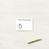 Post-it® Caricature de danse lémurienne en anneau mignon (Sur un bureau)