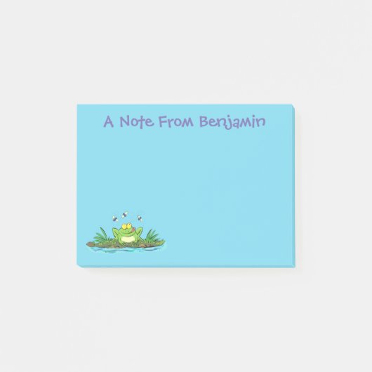 Post-it® Caricature de grenouille vert mignon (Devant)
