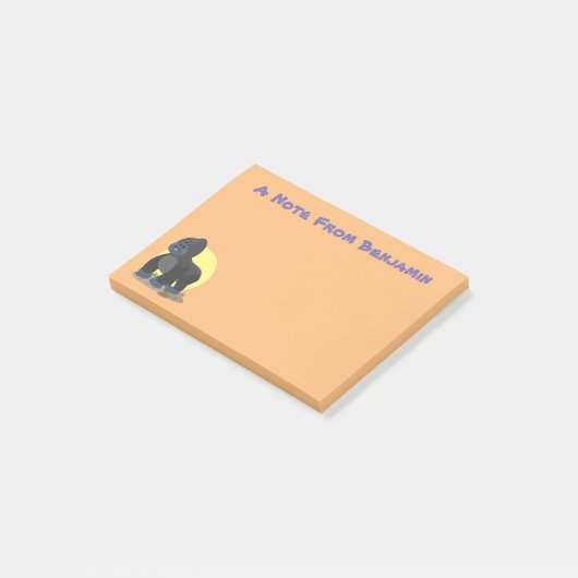 Post-it® Caricature de gros gorilles joyeux (Incliné)