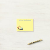 Post-it® Caricature de la pelle orange (Sur un bureau)