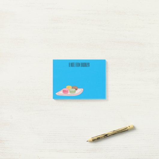 Post-it® Caricature de Macaron (Sur un bureau)