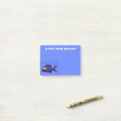 Post-it® Caricature de poisson de Piranha (Sur un bureau)