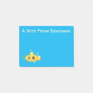 Post-it® Caricature de poisson sous-marin jaune mignon