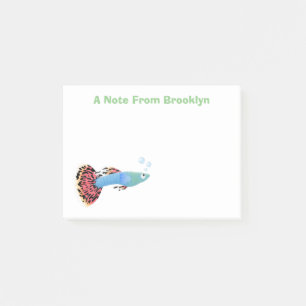 Post-it® Caricature de poisson tropical guppy très chic