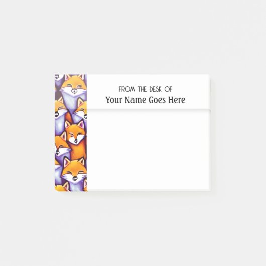 Post-it® Caricature de renard rouge collage de doodle du bu (Devant)