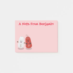 Post-it® Caricature de shakers de sel et de poivre de Cute
