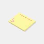 Post-it® Caricature de vers de terre rose joli (Incliné)