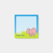 Post-it® Caricature d'éléphant rose (Devant)