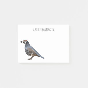 Post-it® Caricature d'oiseau de caille de Californie