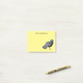 Post-it® Caricature d'oiseau de faisan paon de Bornéo (Sur un bureau)