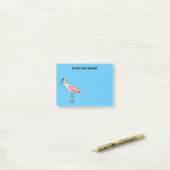 Post-it® Caricature d'oiseau de spatule de rose (Sur un bureau)