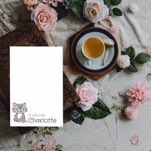 Post-it® Caricature gris mignon nom du chat