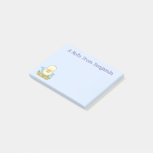 Post-it® Caricature jaune mignon pour canard bébé (Incliné)