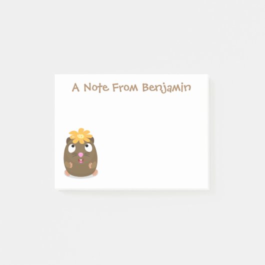 Post-it® Caricature joyeuse de cobaye mignonne (Devant)