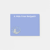 Post-it® Caricature joyeux de phoque et de poisson bleu (Devant)