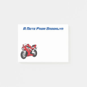 Post-it® Caricature moto de sport rouge mou