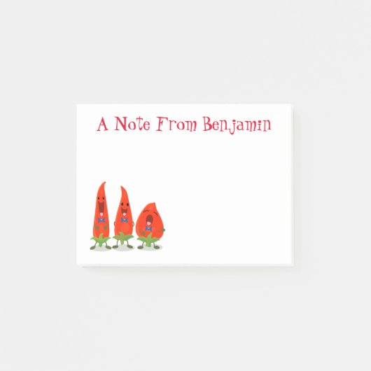 Post-it® Caricature trio de piment chaud mignon (Devant)