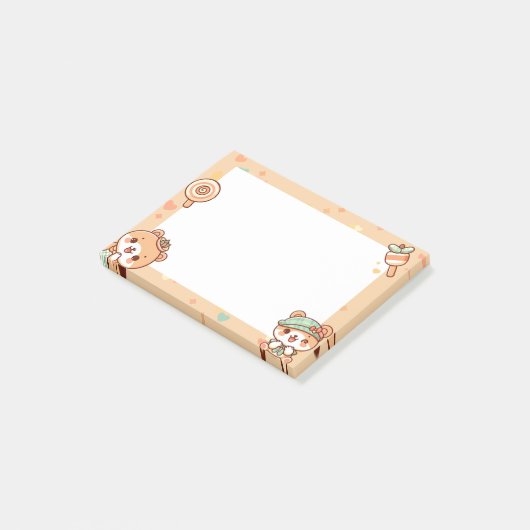 Post-it® caricatures kawaii mignonnes (Incliné)