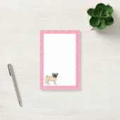 Post-it® Carlin Fun Chien Cartoon Mops Love Heart Motif ros (Bureau)