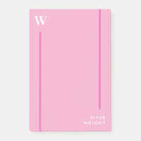 Carnation rose & blanc Monogramme & nom