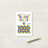 Post-it® Carnaval de Mardi Gras Arlequin Fleur de Lis Diamo (Sur un bureau)