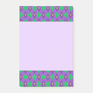 Post-it® Carnaval Mardi Gras Arlequin Gold Fleur de Lis