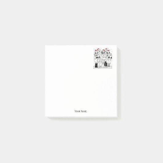 Post-it® Caroleurs de Noël avec Noël de neige (Devant)