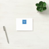 Post-it® Carré bleu Monogramme Notes collantes (Bureau)