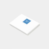 Post-it® Carré bleu Monogramme Notes collantes (Incliné)